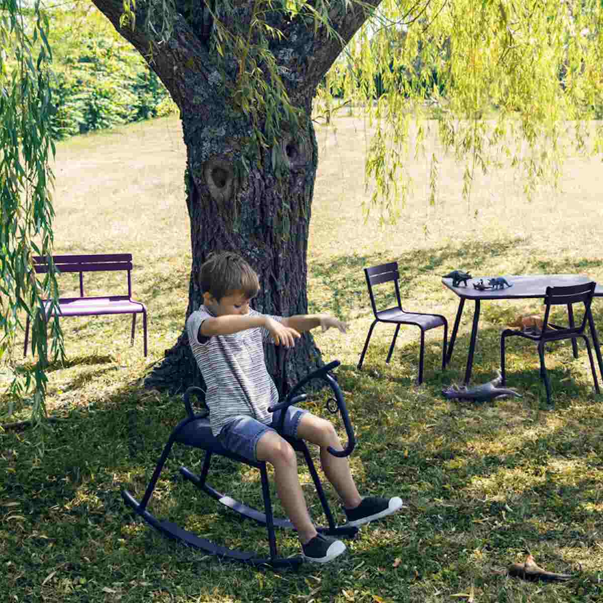 Chaise jardin enfant LUXEMBOURG KIDS Fermob bleu abysse