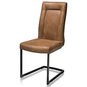 Chaise MALENE Henders & Hazel cognac pied traîneau noir avec poignée