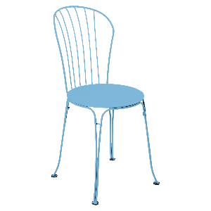 Chaise OPERA + FERMOB bleu maya