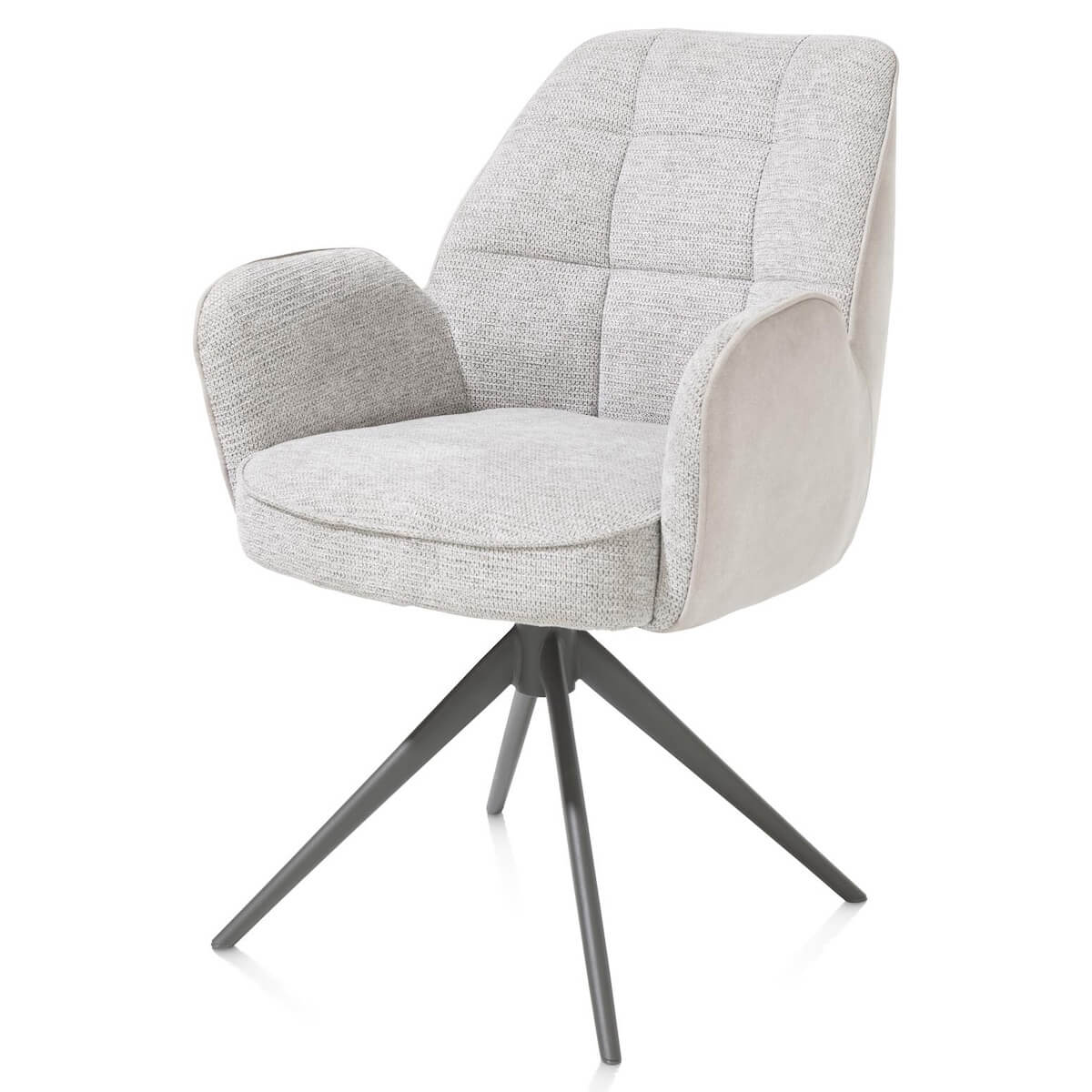 Chaise pivotante avec accoudoirs BELL Henders & Hazel en combinaison Calabria/Vada Caillou