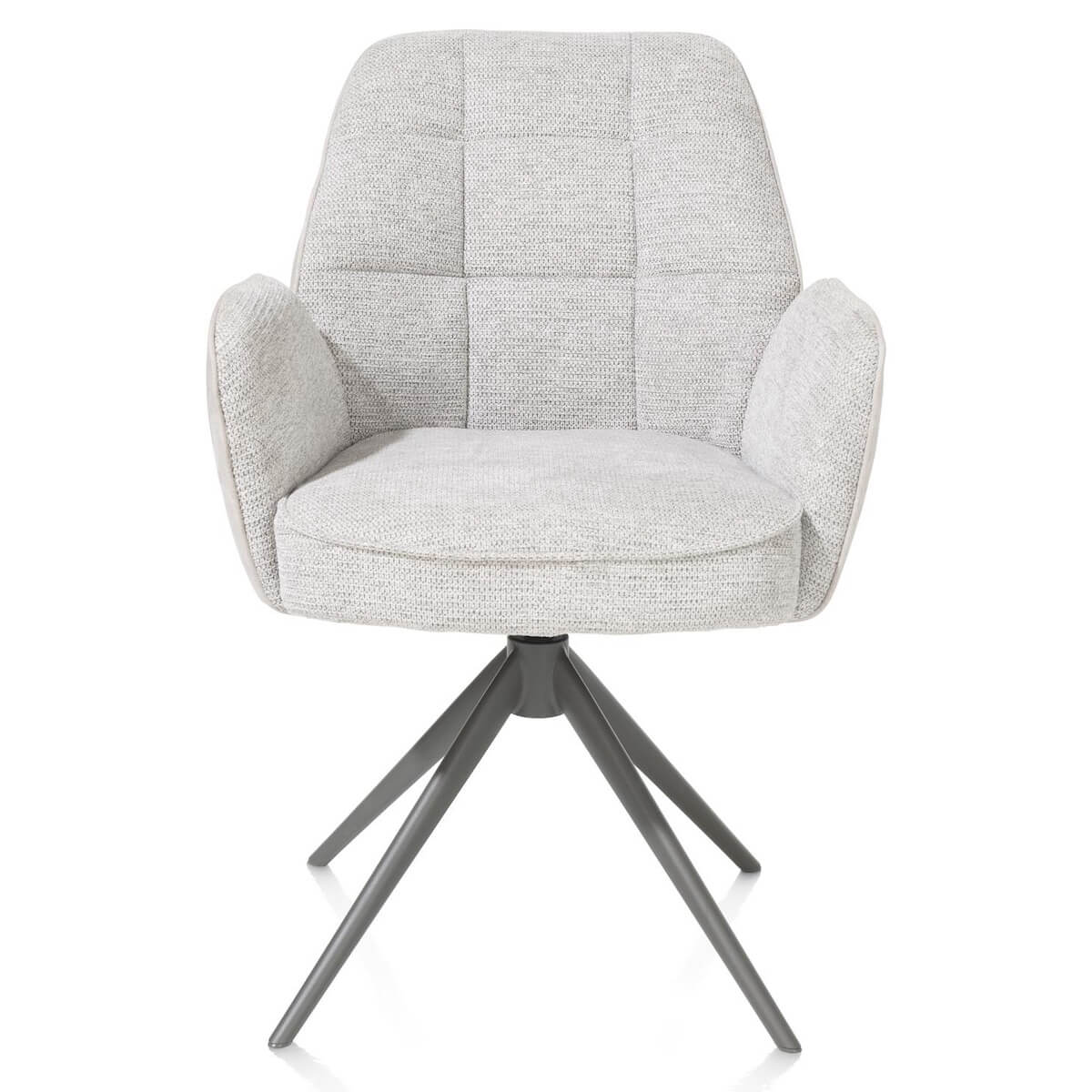Chaise pivotante avec accoudoirs BELL Henders & Hazel en combinaison Calabria/Vada Caillou