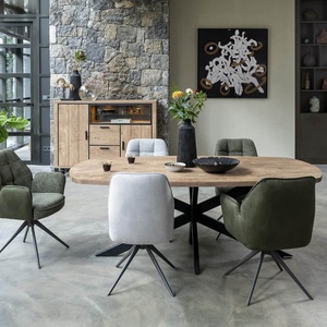 Chaise pivotante avec accoudoirs BELL Henders & Hazel en combinaison Calabria/Vada Caillou