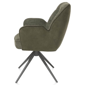 Chaise pivotante avec accoudoirs BELL Henders & Hazel en cominaison Calabria/Vada Vert mousse