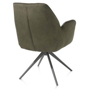 Chaise pivotante avec accoudoirs BELL Henders & Hazel en cominaison Calabria/Vada Vert mousse