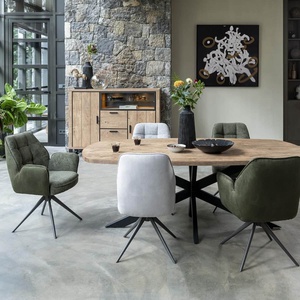 Chaise pivotante avec accoudoirs BELL Henders & Hazel en cominaison Calabria/Vada Vert mousse