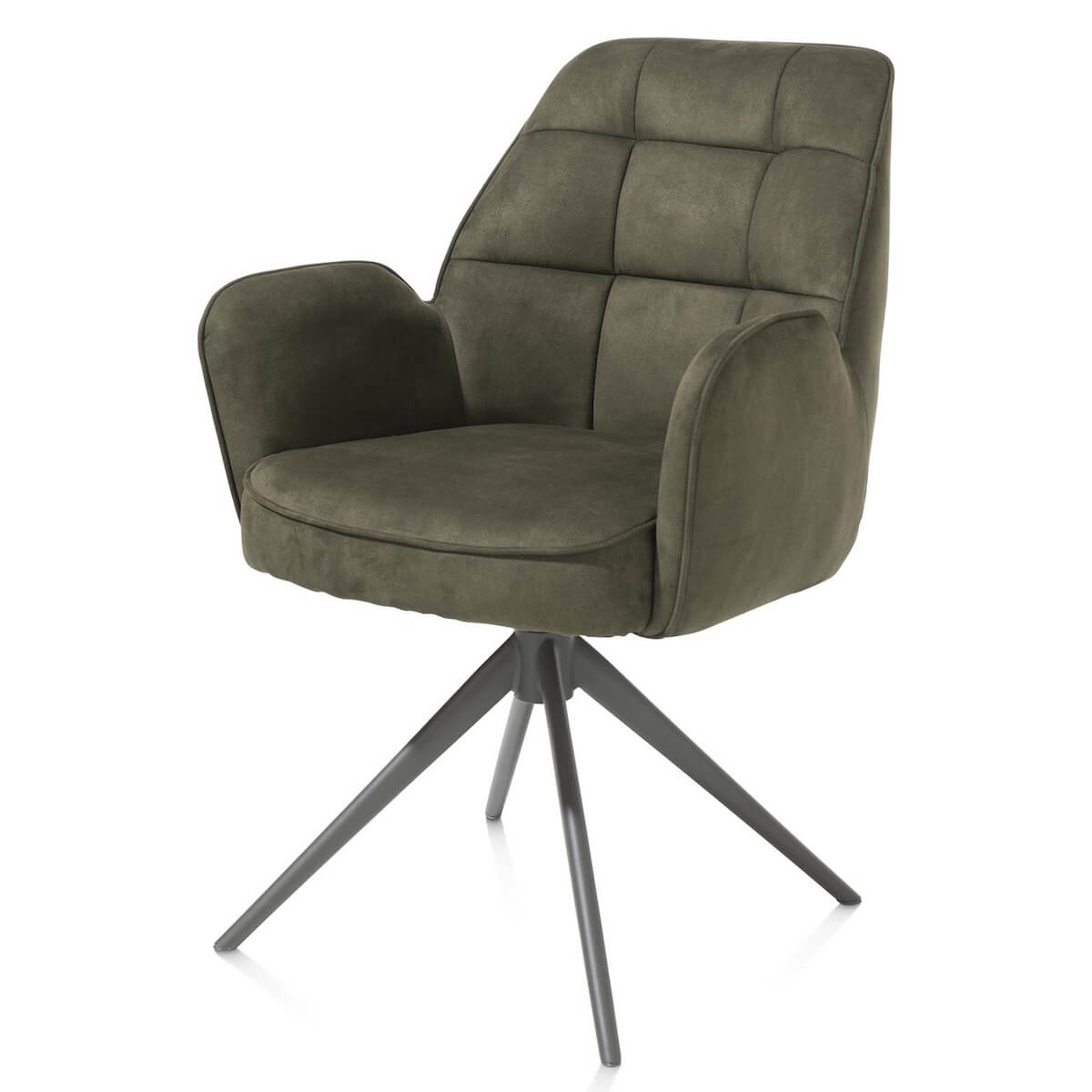 Chaise pivotante avec accoudoirs BELL Henders & Hazel uni Calabria Vert mousse