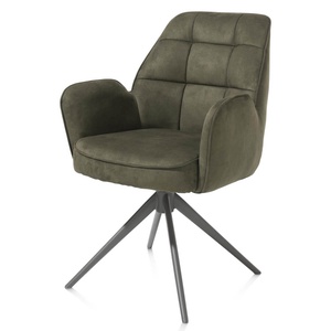 Chaise pivotante avec accoudoirs BELL Henders & Hazel uni Calabria Vert mousse