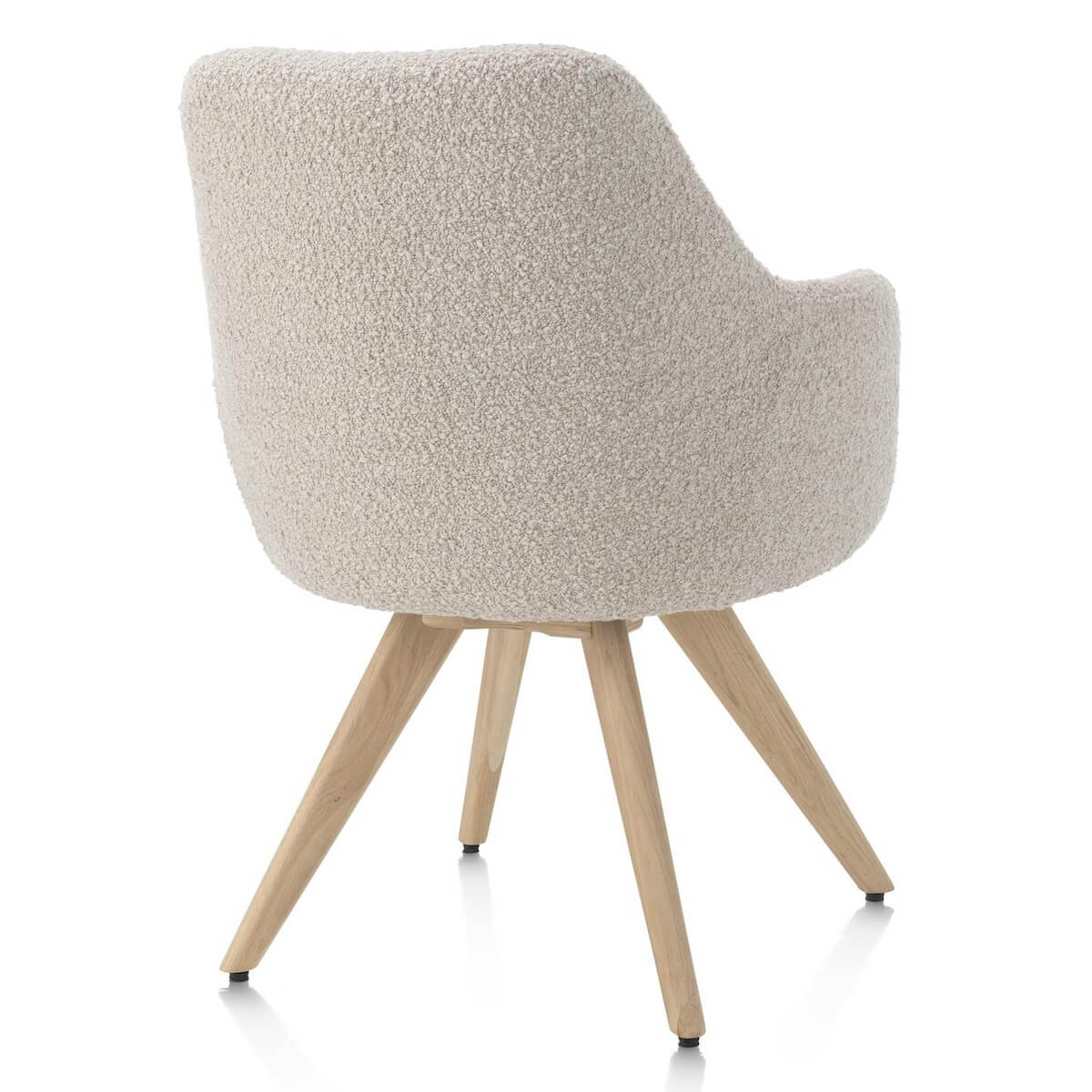Chaise pivotante avec accoudoirs ROCCO Henders & Hazel Brioni crème / Pieds chêne naturel