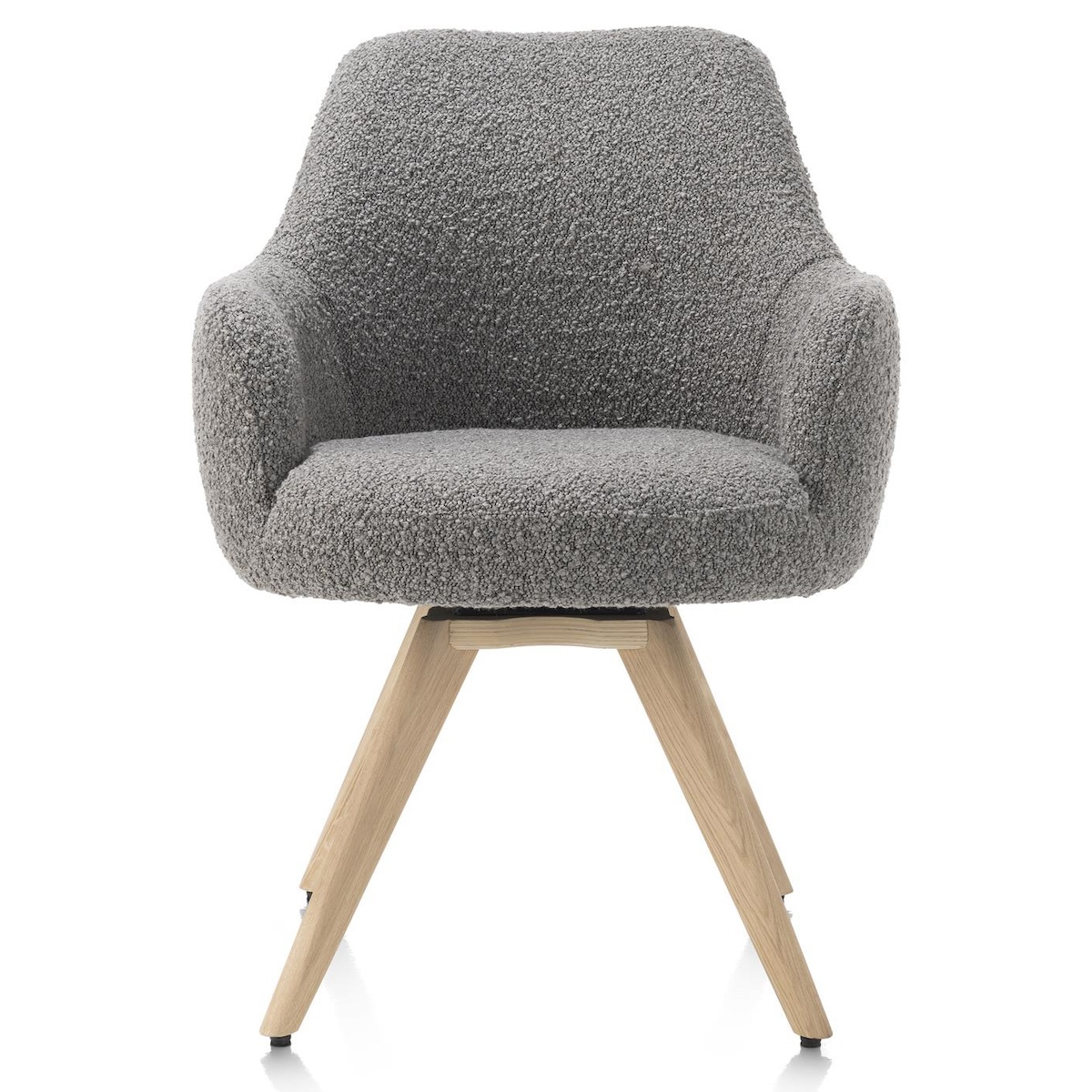 Chaise pivotante avec accoudoirs ROCCO Henders & Hazel Brioni foie / Pieds chêne naturel