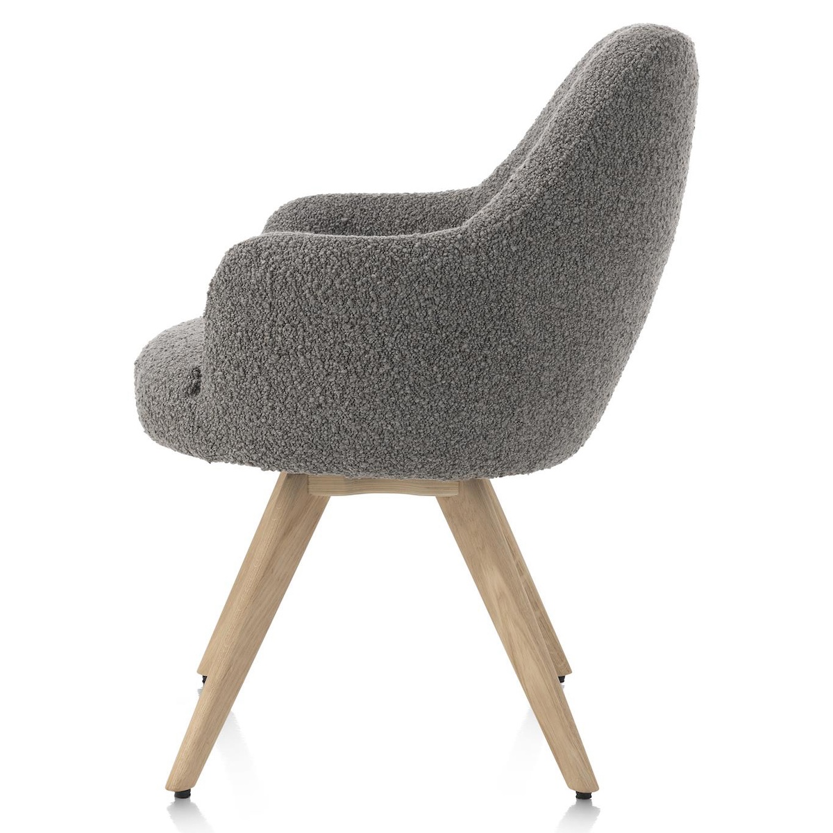 Chaise pivotante avec accoudoirs ROCCO Henders & Hazel Brioni foie / Pieds chêne naturel