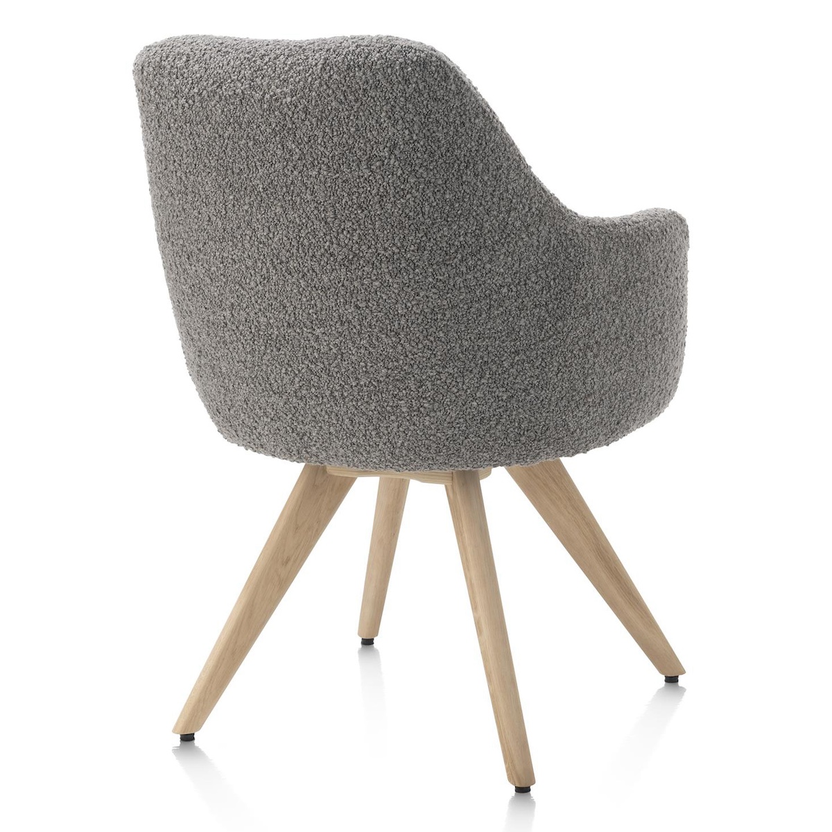 Chaise pivotante avec accoudoirs ROCCO Henders & Hazel Brioni foie / Pieds chêne naturel