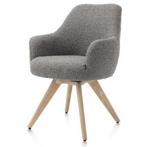 Chaise pivotante avec accoudoirs ROCCO Henders & Hazel Brioni foie / Pieds chêne naturel