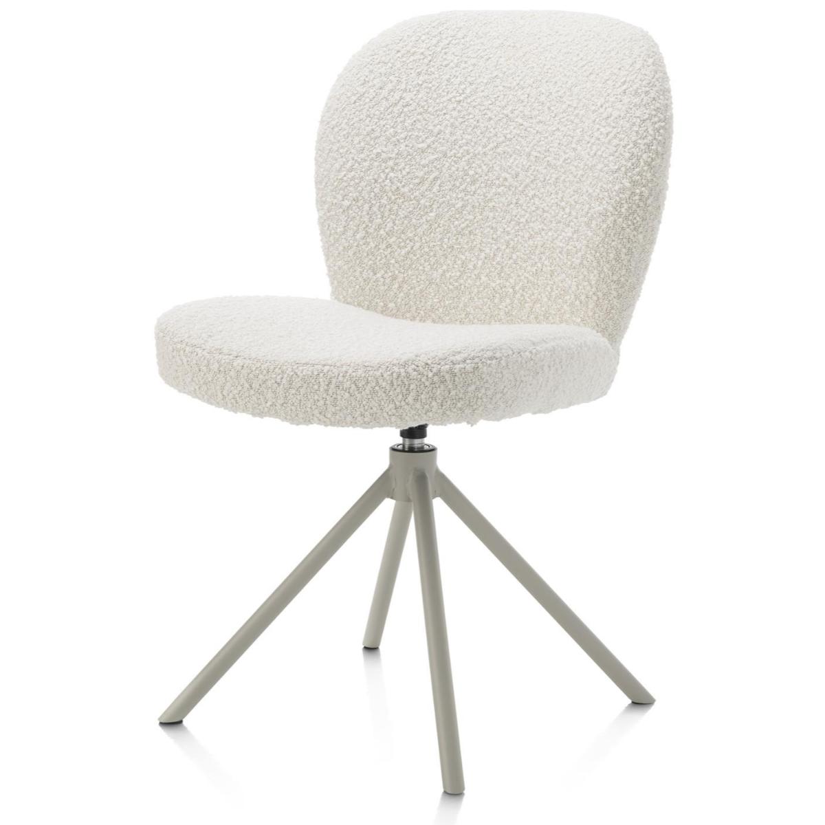 Chaise pivotante JAXON Xooon Ivoire / piétement Silk grey