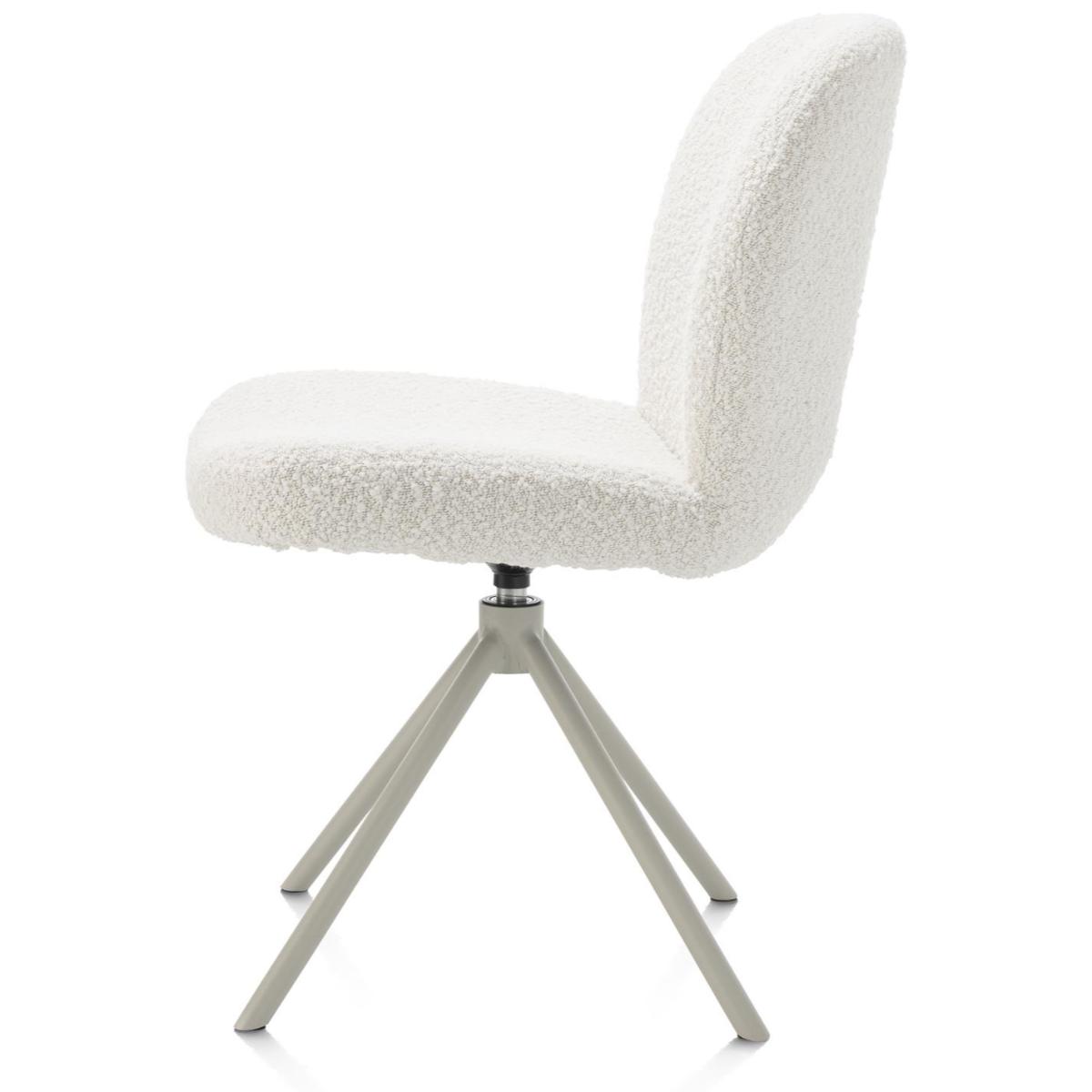 Chaise pivotante JAXON Xooon Ivoire / piétement Silk grey