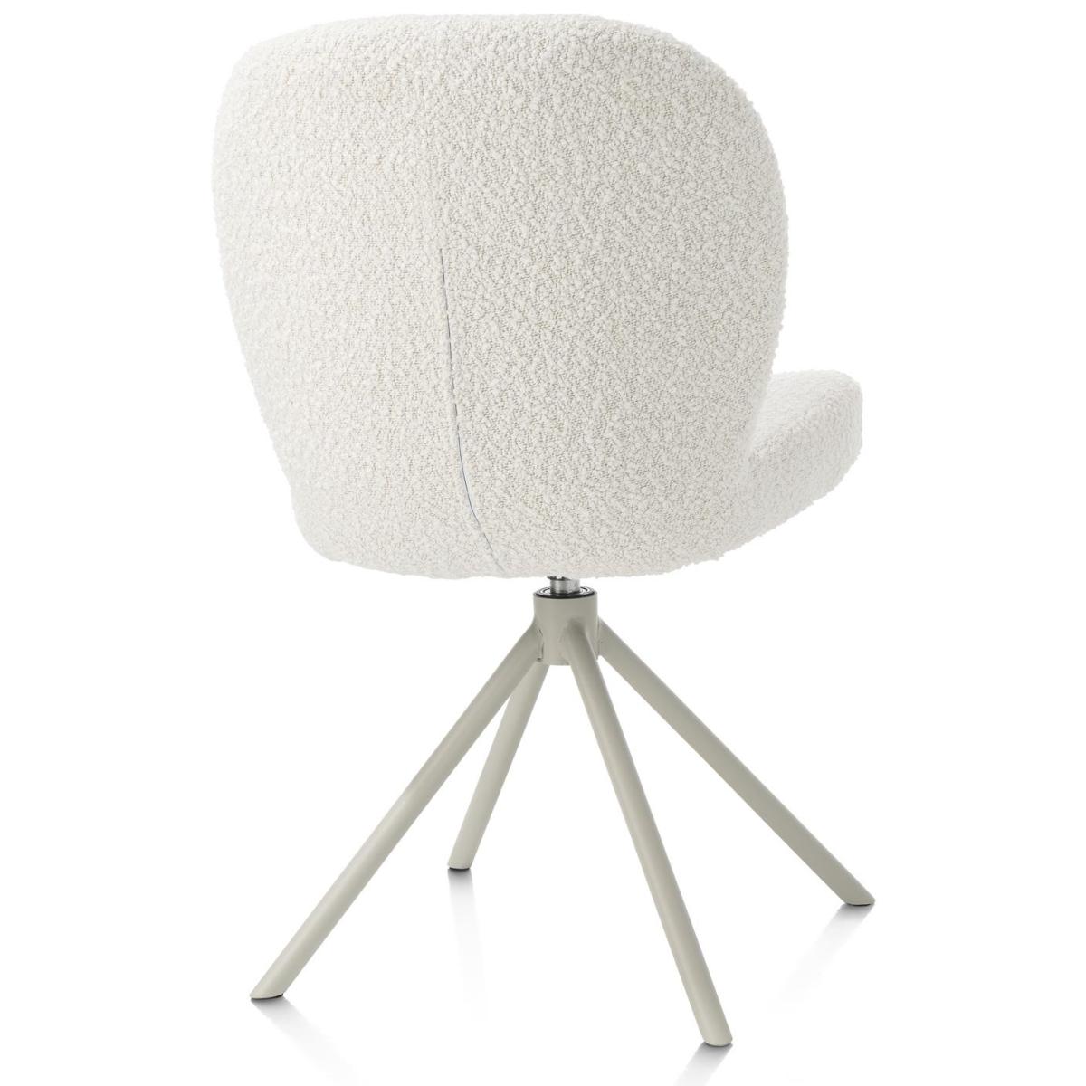 Chaise pivotante JAXON Xooon Ivoire / piétement Silk grey