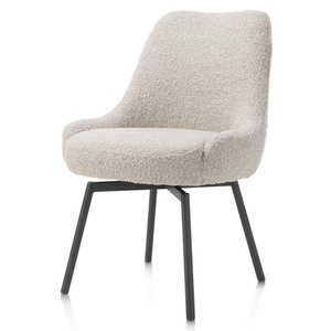 Chaise pivotante ROCCO Henders & Hazel Brioni crème / Pieds métal graphite