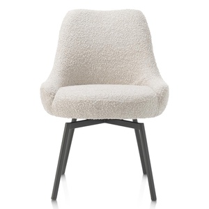Chaise pivotante ROCCO Henders & Hazel Brioni crème / Pieds métal graphite