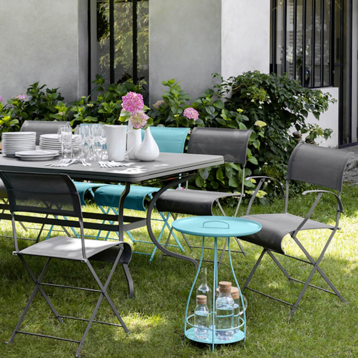 Chaise pliante bridge DUNE PREMIUM Fermob bleu lagune