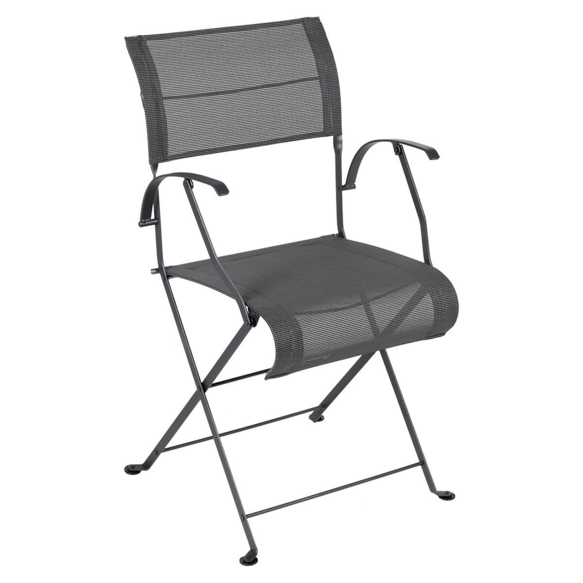 Chaise pliante bridge DUNE PREMIUM Fermob carbone stereo