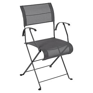 Chaise pliante bridge DUNE PREMIUM Fermob carbone stereo