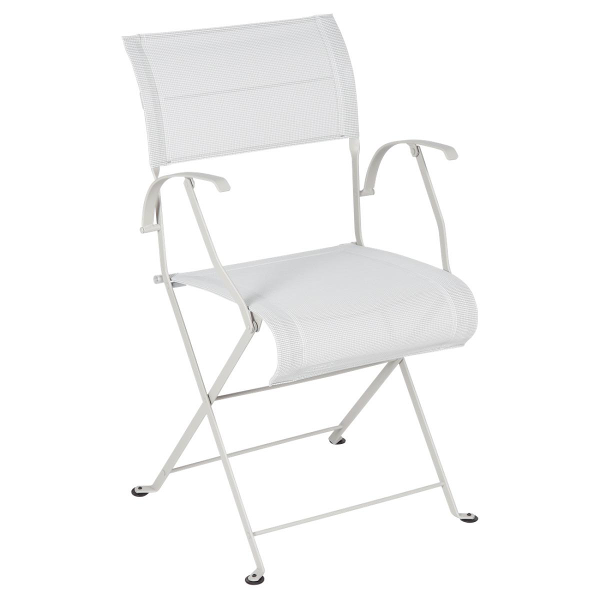 Chaise pliante bridge DUNE PREMIUM Fermob gris argile stereo
