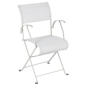 Chaise pliante bridge DUNE PREMIUM Fermob gris argile stereo