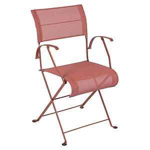 Chaise pliante bridge DUNE PREMIUM Fermob rouge ocre stereo