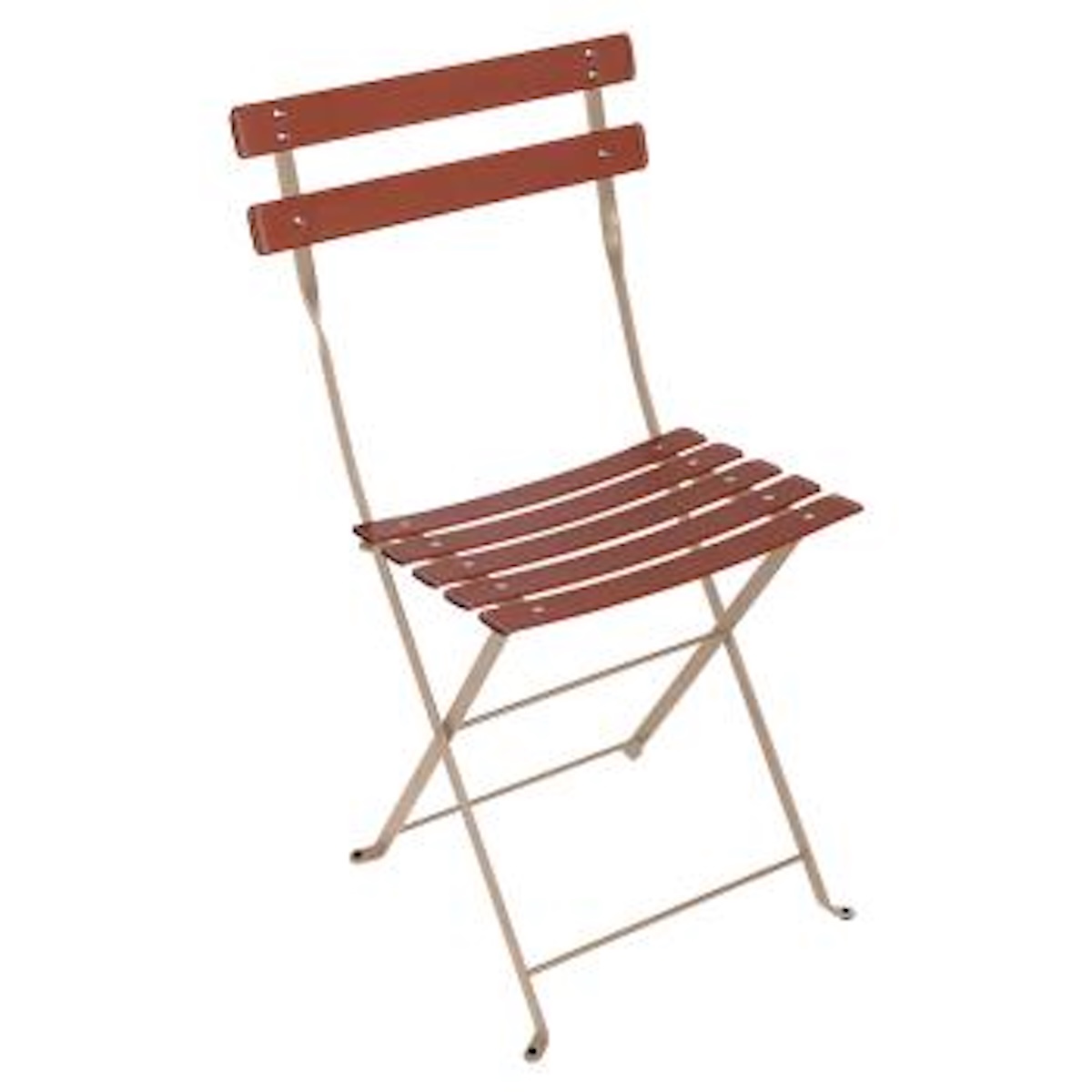 Chaise pliante cuir BISTRO Fermob Indoor muscade