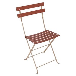 Chaise pliante cuir BISTRO Fermob Indoor muscade