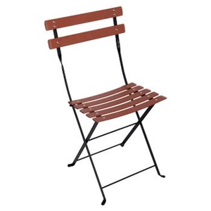 Chaise pliante cuir BISTRO Fermob Indoor réglisse