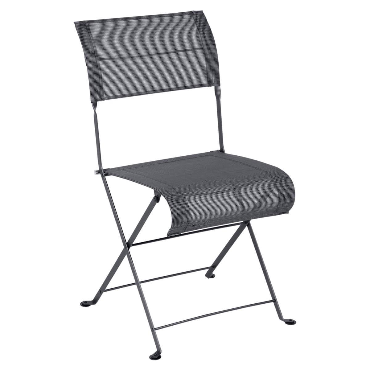 Chaise pliante DUNE PREMIUM Fermob carbone stereo