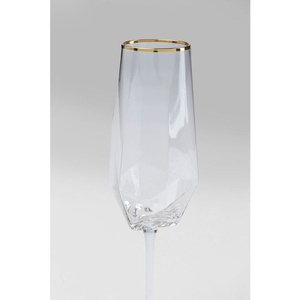 Champagne Glass Diamond Gold Rim Kare Design