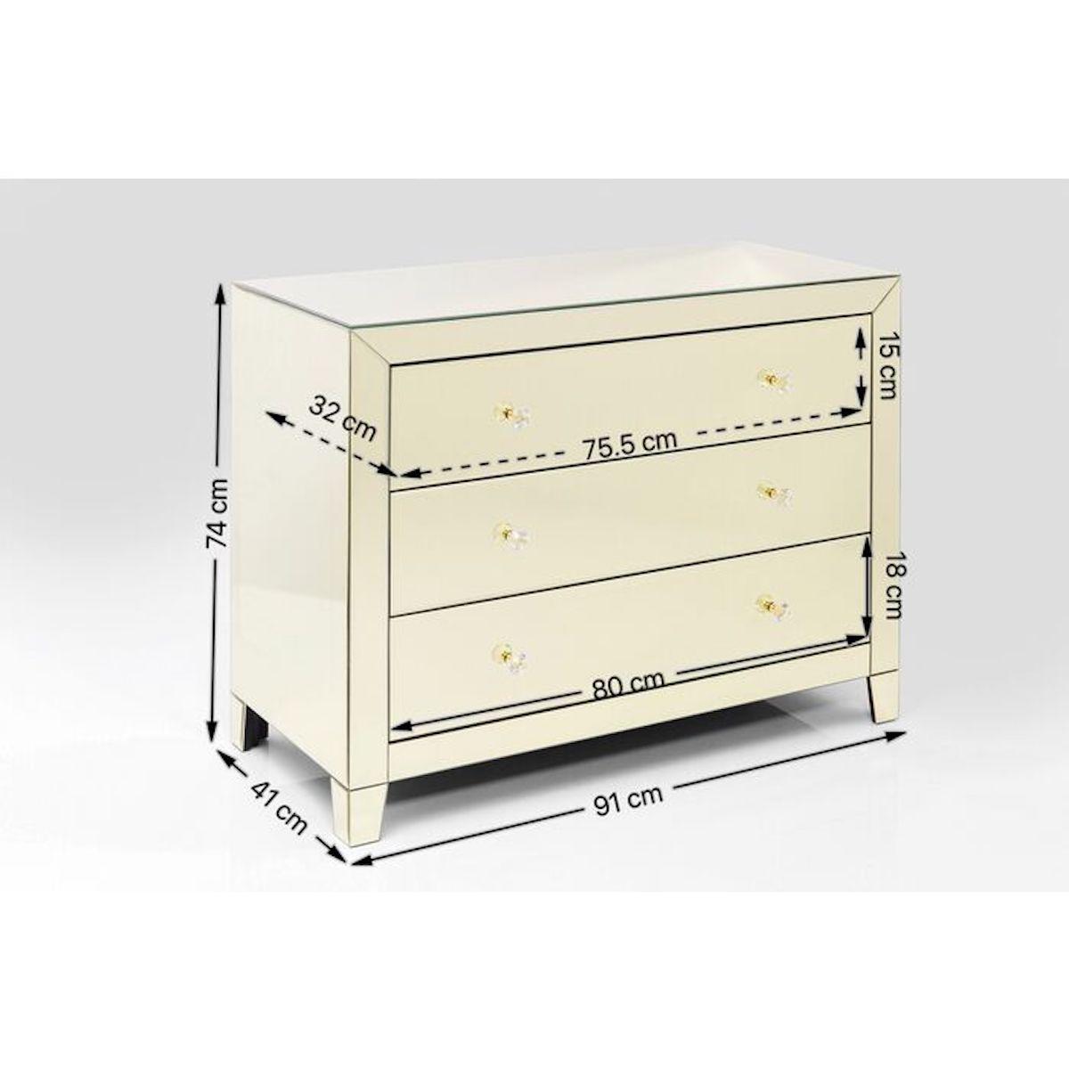 Commode 3 tiroirs LUXURY Kare Design Champagne