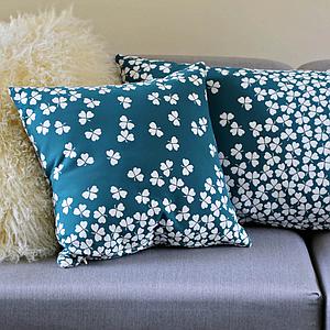 Coussin 44x44cm TREFLE Fermob bleu canard