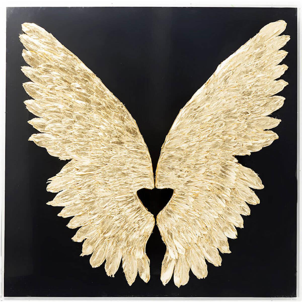 Décoration murale 120x120cm WINGS Kare Design doré black