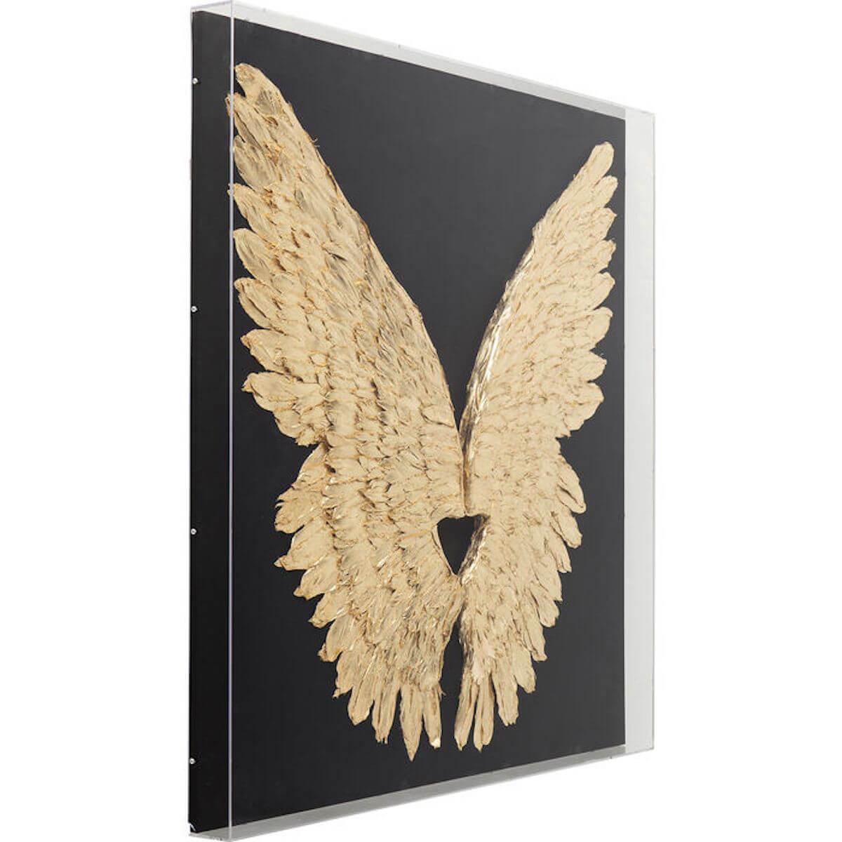Décoration murale 120x120cm WINGS Kare Design doré black
