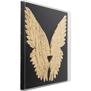 Décoration murale 120x120cm WINGS Kare Design doré black