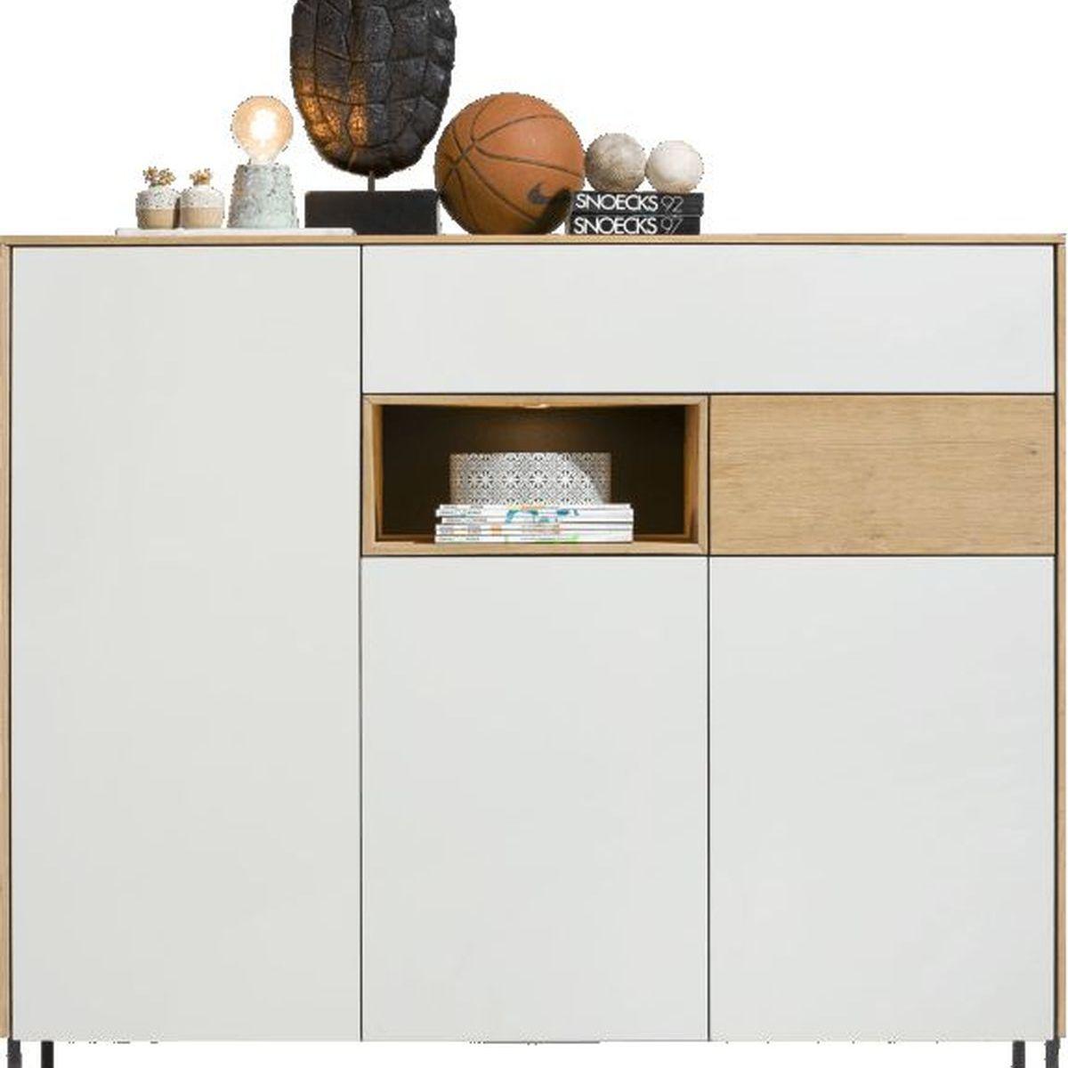 Dressette DARWIN XOOON 3 portes 2 tiroirs 1 niche LED 160 cm