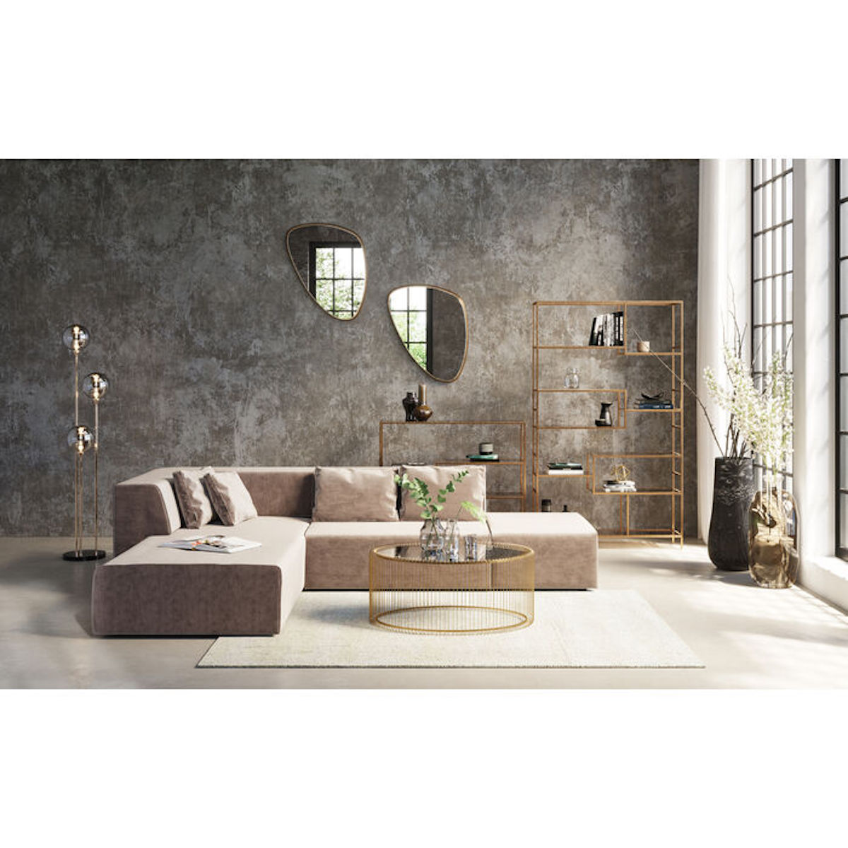 Etagère 115x195cm LOFT Kare Design doré