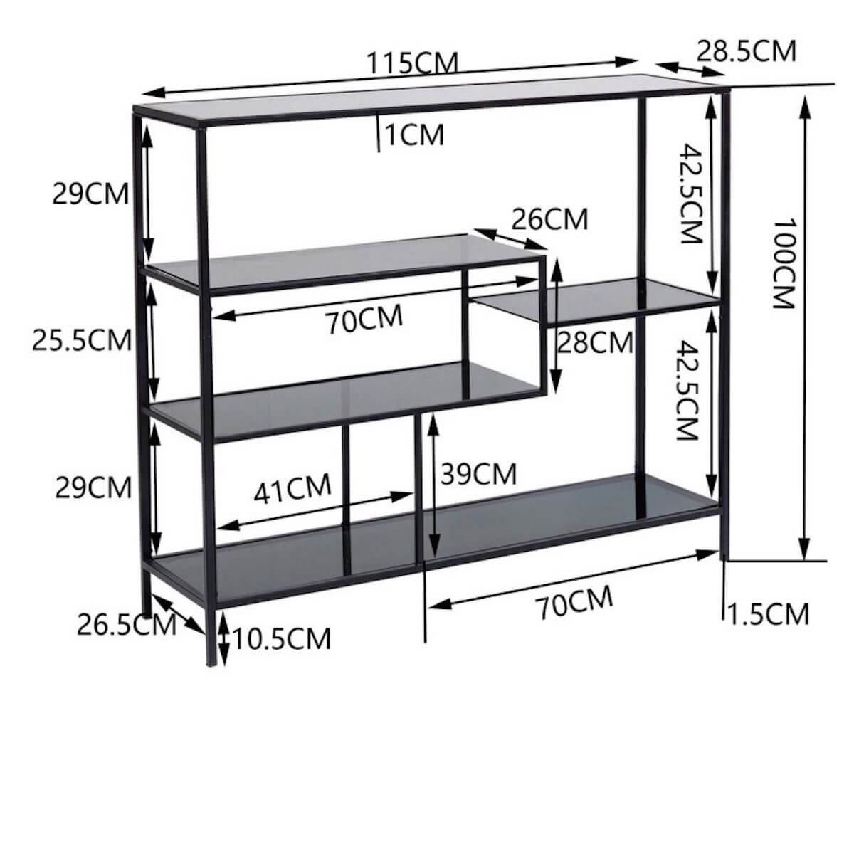 Etagère Loft doré 115x100cm Kare Design