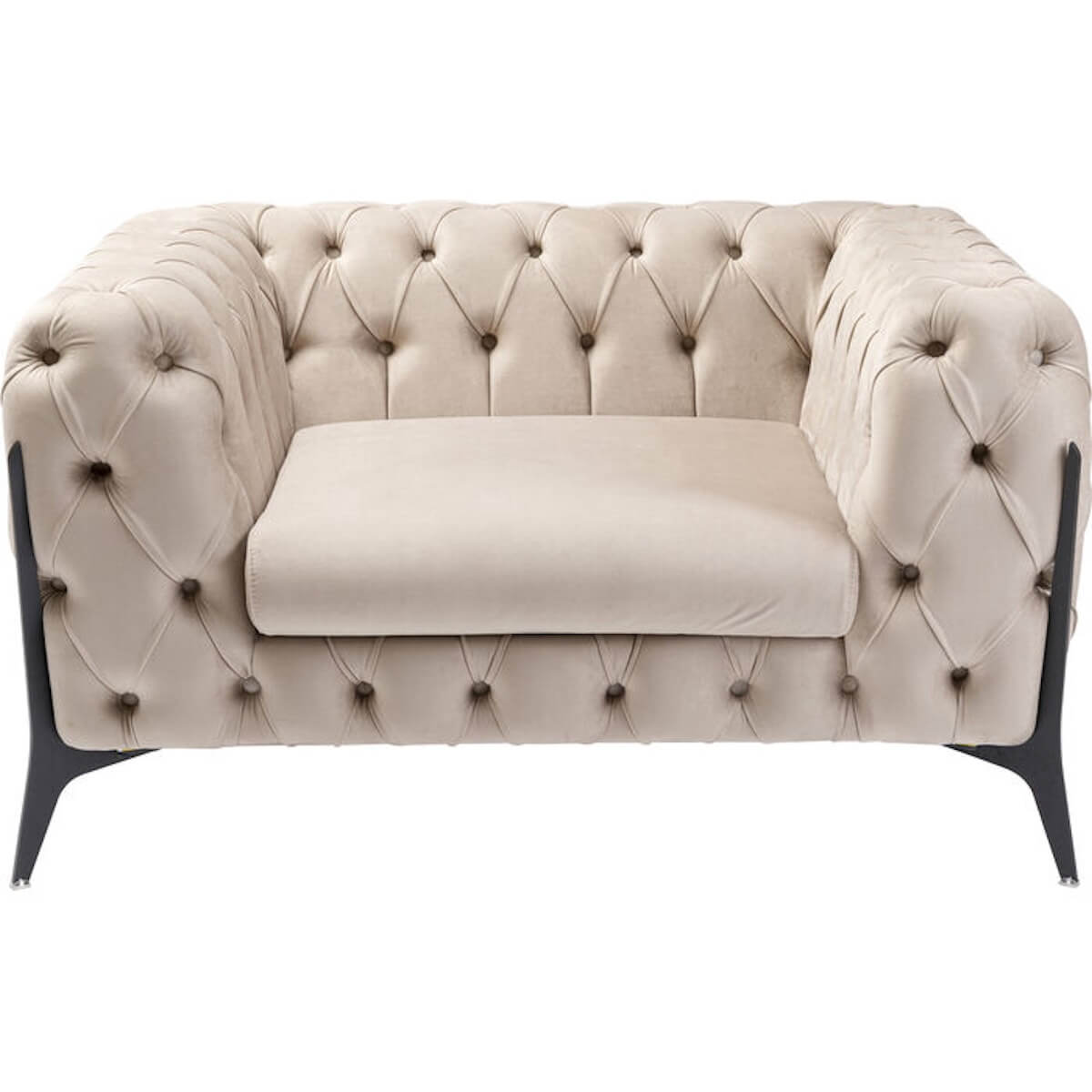 Fauteuil 120cm BELLISSIMA Kare Design velours taupe