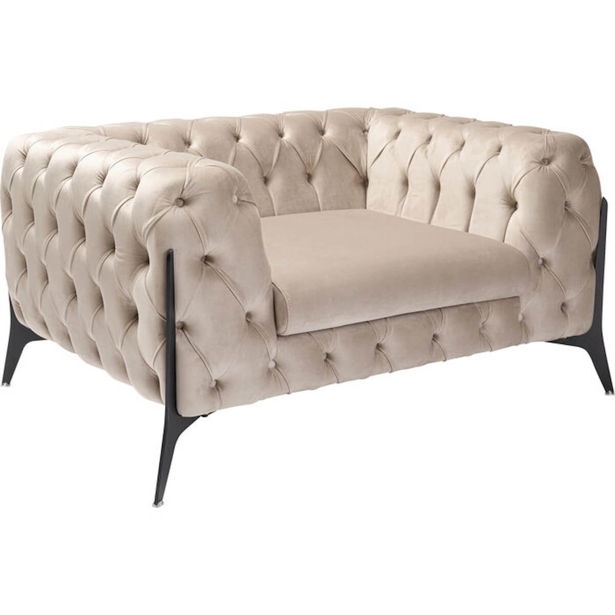 Fauteuil 120cm BELLISSIMA Kare Design velours taupe