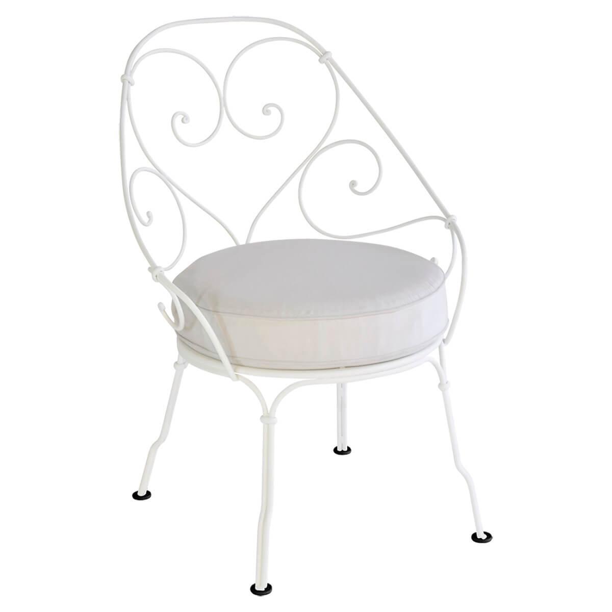 Fauteuil 1900 CABRIOLET Fermob blanc coton-Blanc grisé
