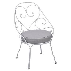 Fauteuil 1900 CABRIOLET Fermob blanc coton-Gris flanelle
