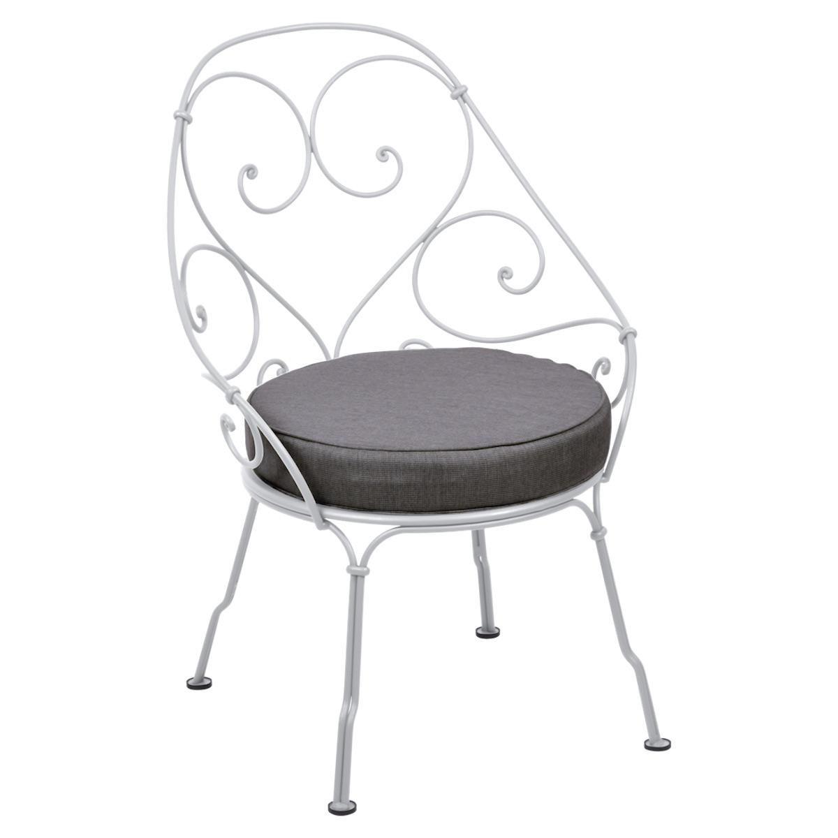 Fauteuil 1900 CABRIOLET Fermob blanc coton-Gris graphite