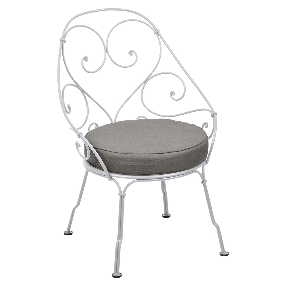 Fauteuil 1900 CABRIOLET Fermob blanc coton-Taupe grisé