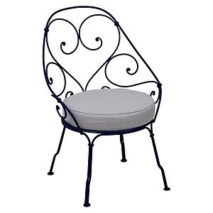 Fauteuil 1900 CABRIOLET Fermob bleu abysse-Gris flanelle