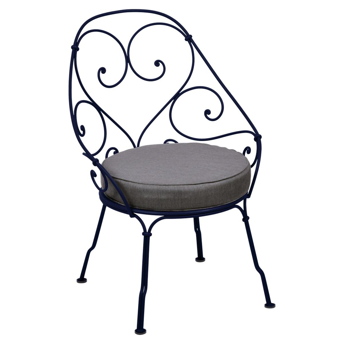 Fauteuil 1900 CABRIOLET Fermob bleu abysse-Gris graphite