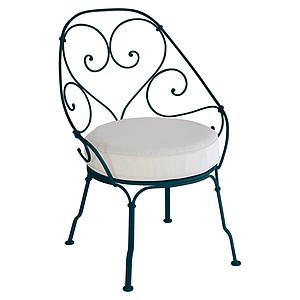 Fauteuil 1900 CABRIOLET Fermob bleu acapulco-Blanc grisé