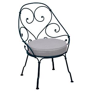 Fauteuil 1900 CABRIOLET Fermob bleu acapulco-Gris flanelle